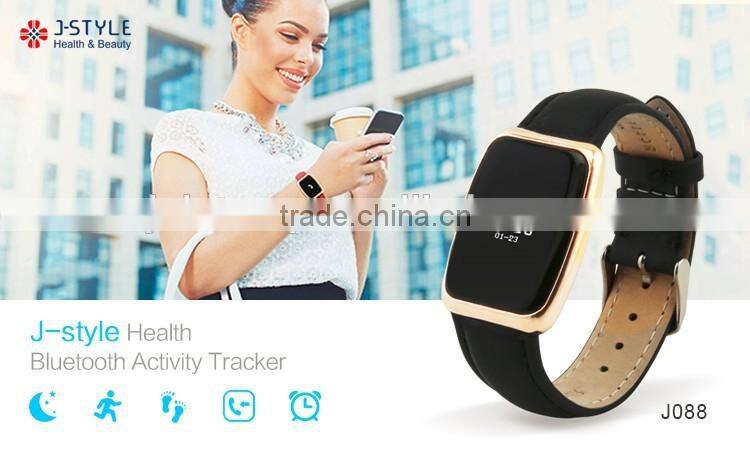 J-style wearable band Smart Bluetooth fitness tracker with Real -Leather band optional