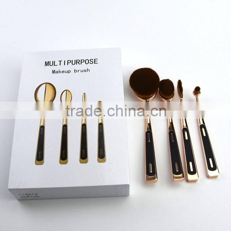 rose gold oval makeup brush nylon hair private label toothbrush makeup brush