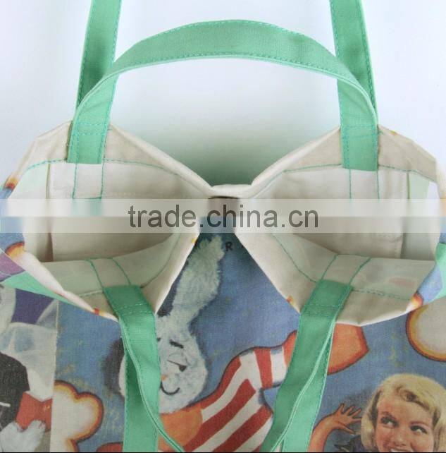 China Alibaba trade assurance supplier custom standard size multi-function handles canvas tote bag