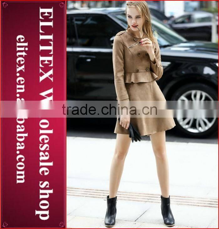 2015 HOT Fashion High quality Brown Lady's fashion women overcoat