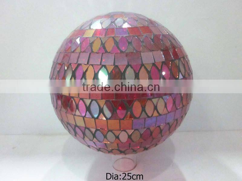 10" multi colors mosaic glass garden ball