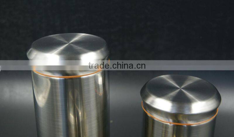 Set of 4 Glass Storage jar food container bottle with stainless steel coat