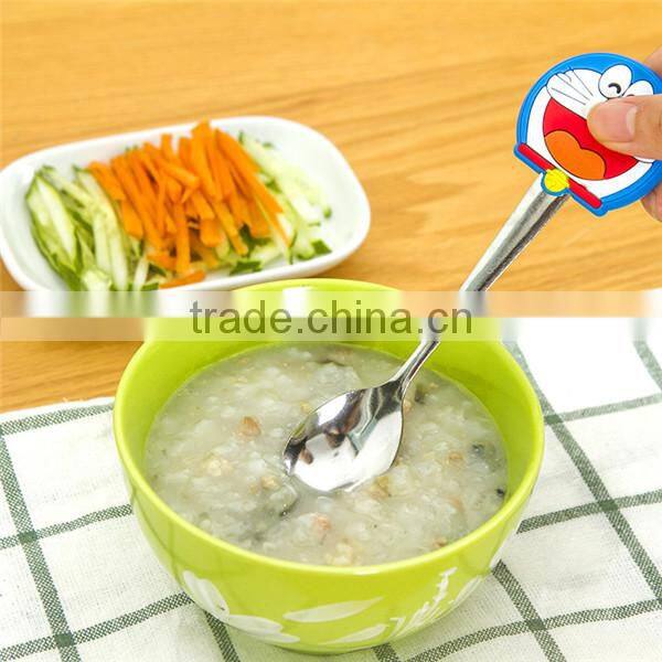 Eco-friendly cartoon baby silicone spoon with lovely cartoon