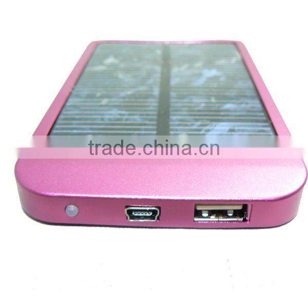 Portable Mobile Solar charger for Mobile phone 2600 mAh Blue Silver Pink