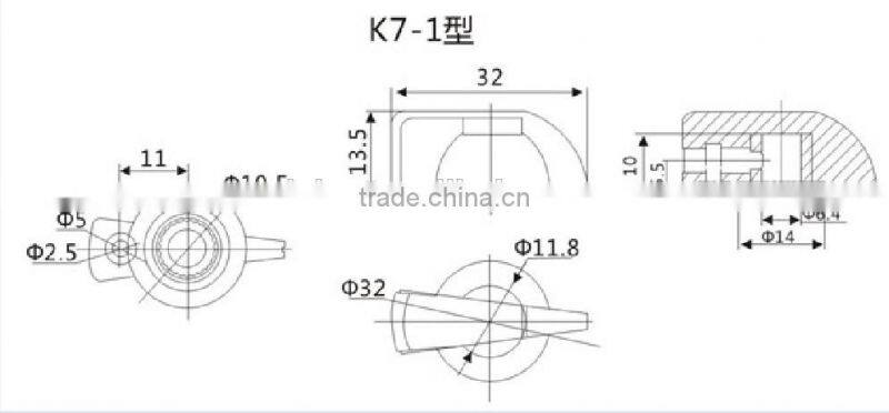 Black Chicken Head Knob with Brass Insert