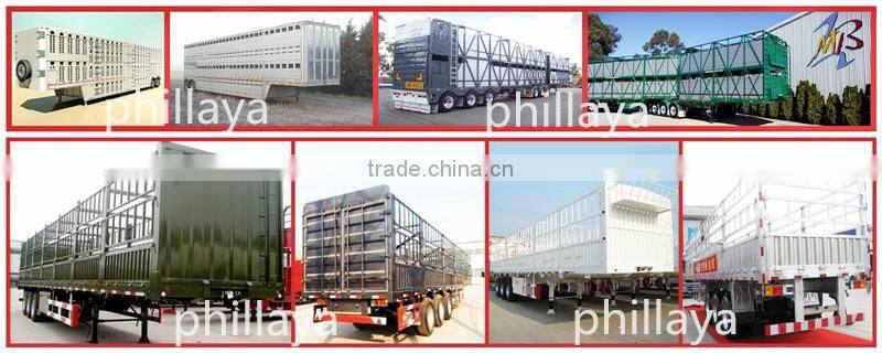 Step wise type gooseneck store house bar trailers/stake animal transport truck steel cage trailer
