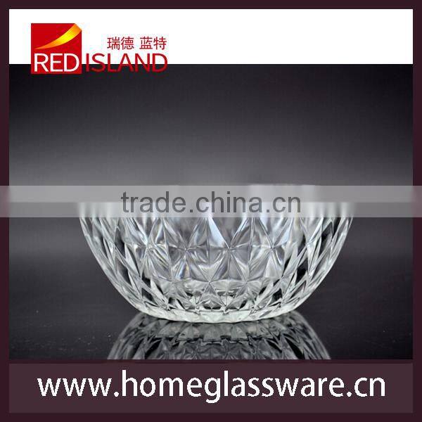 9" engraving glass bowl with decorative pattern