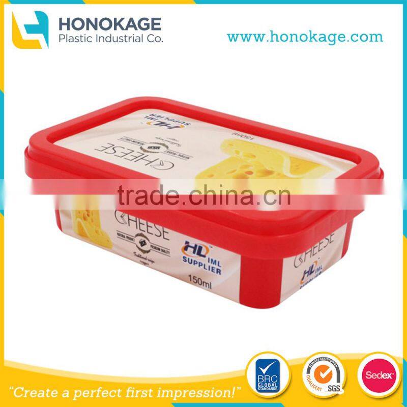 Small airtight butter container with foil, square plastic containers with lid