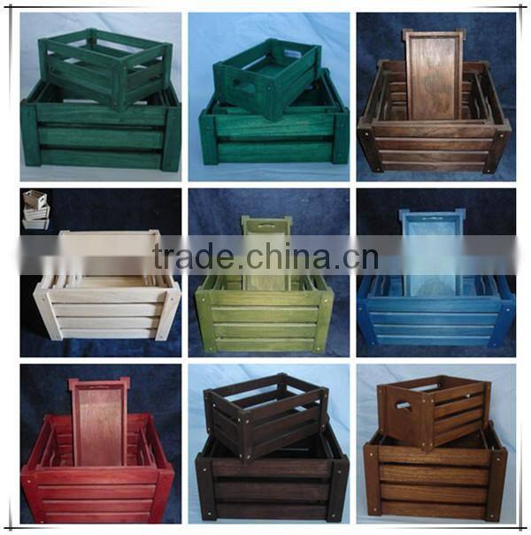 Hot selling natural handmade wooden fruit crates for sale