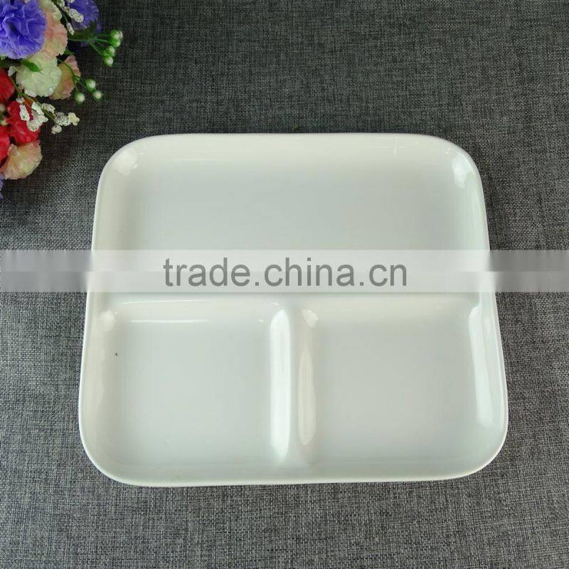 stock cheap good ceramics white divided dinner plates