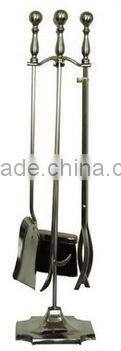 household ornamental cast iron fireplace tools with wooden handle
