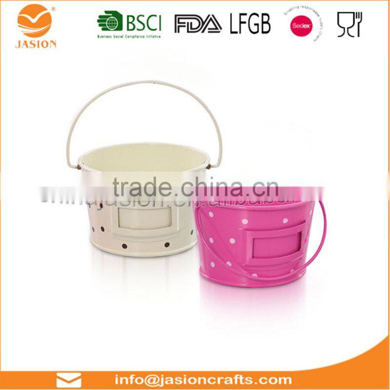 Galvanised Steel Serving Bucket Red 9L - ASH Bucket for Cutlery, Condiments or Serving Food