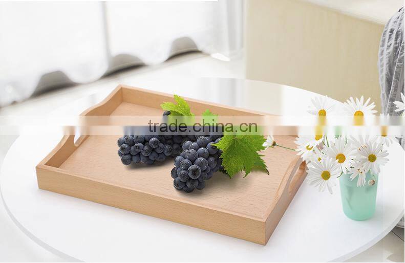 Home deco unfinished Beech wood serving tray for food