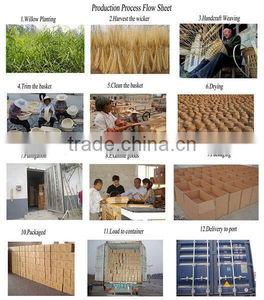 Empty rectangle wicker gift basket with lid and handle