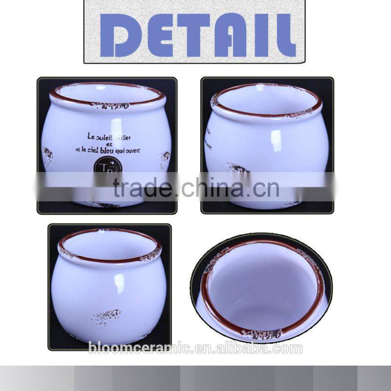 Hand painting white glazed modern water pot