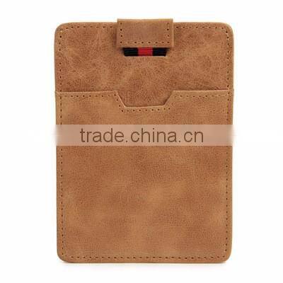 leather RFID card package slim real pickup cover card credit magnetic scanning