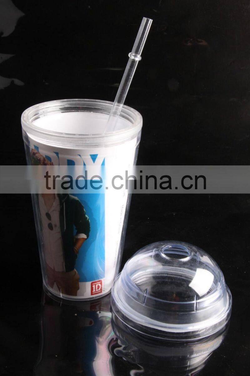 Clear Dome Lid Tumbler Double Wall