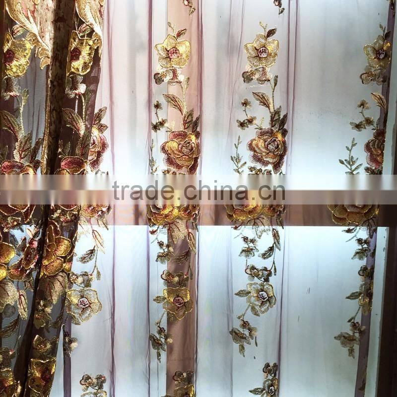 JX865 momoda luxury home decorations Royal villa full set brown curtain with sheers and valance