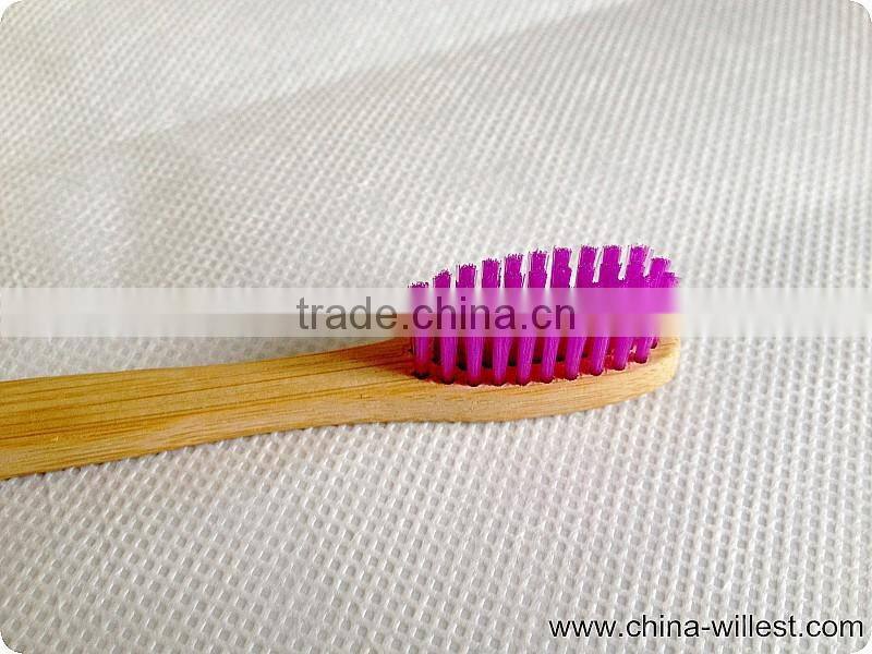 colorful soft bristle bammboo tooth brush, toothbrush with bamboo handle