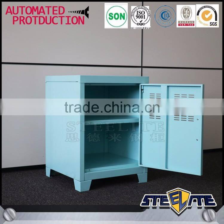 Single door steel cupboard price metal bedside cabinet