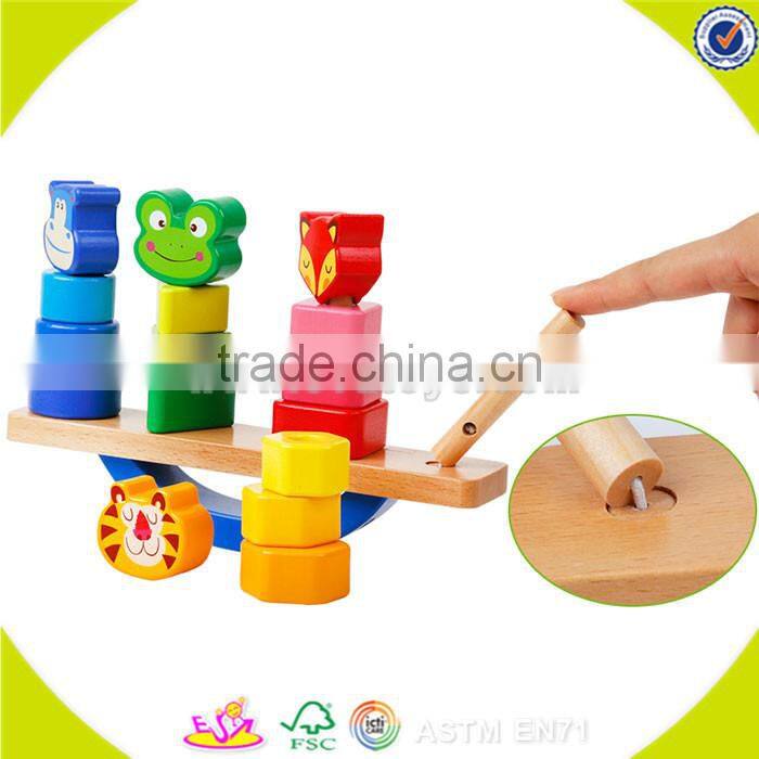 wholesale top sale wooden cube balance toy for kids cheap wooden cube balance toy DIY colorful wooden cube balance toy W11F048