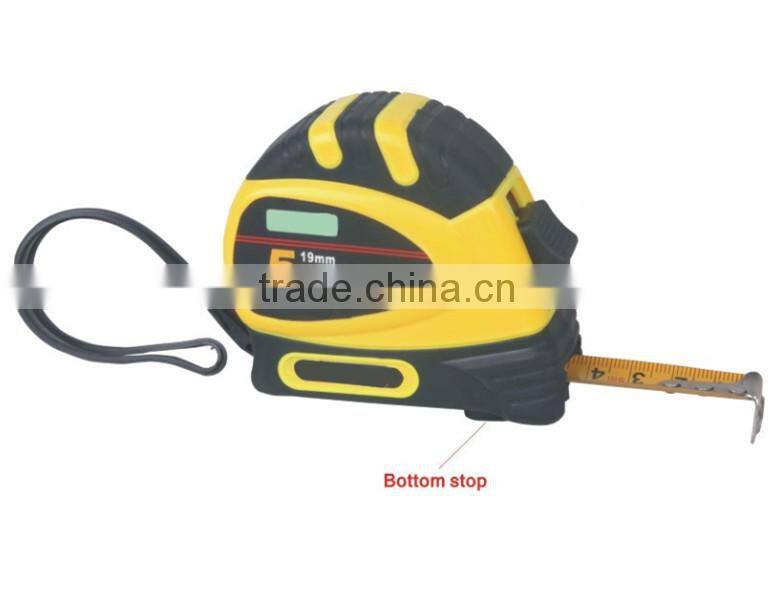 Double colors Steel blade Measure tape with rubber coat