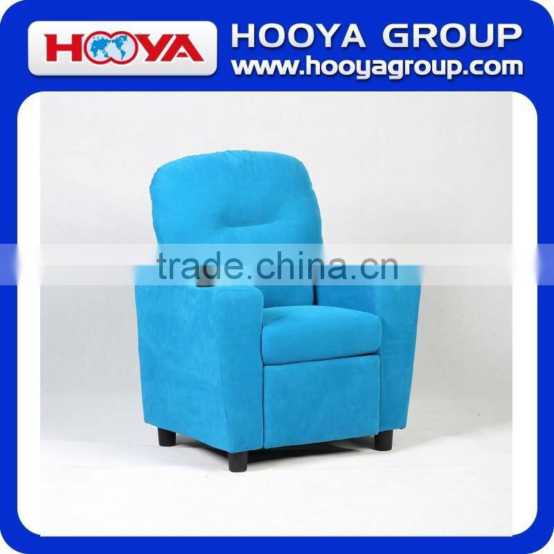 Kids Sofa- blue/brown, W61cm *D53-88cm* H68-75cm,suede cloth+sponge+crude wood