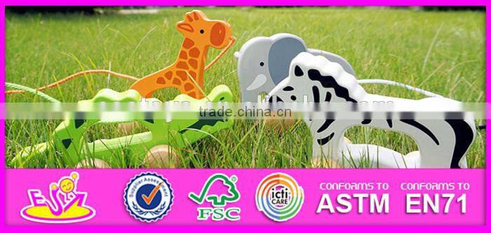 Hot sale high quality Wooden Baby Push and Pull crocodile toy,Promotional gift wooden push up toyin bulk W05B082-A1