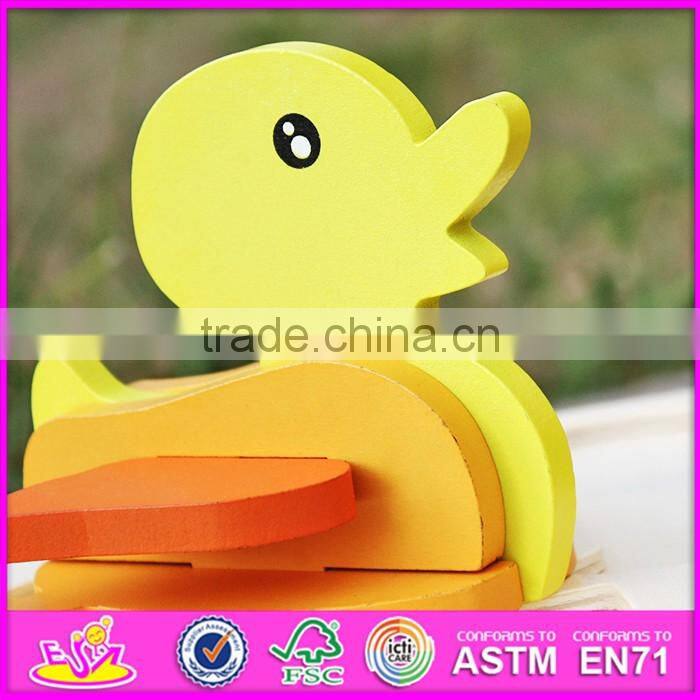 2017 New product funny 3d duck children wooden animal puzzles for toddlers W14G043