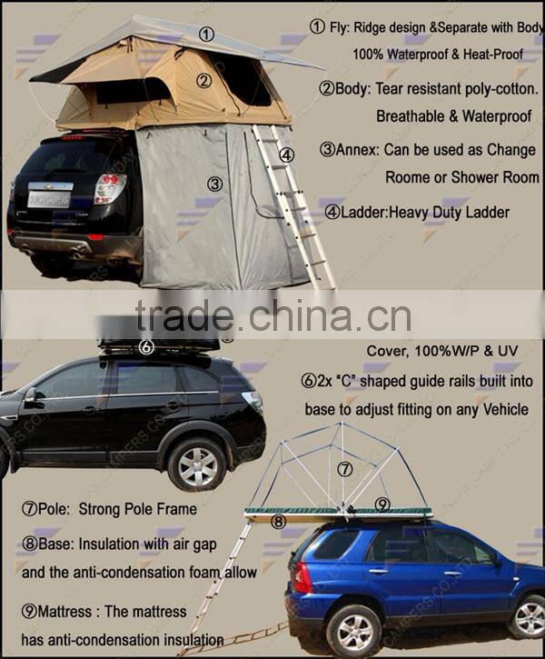 4x4 Pop up car roof tent with high quality