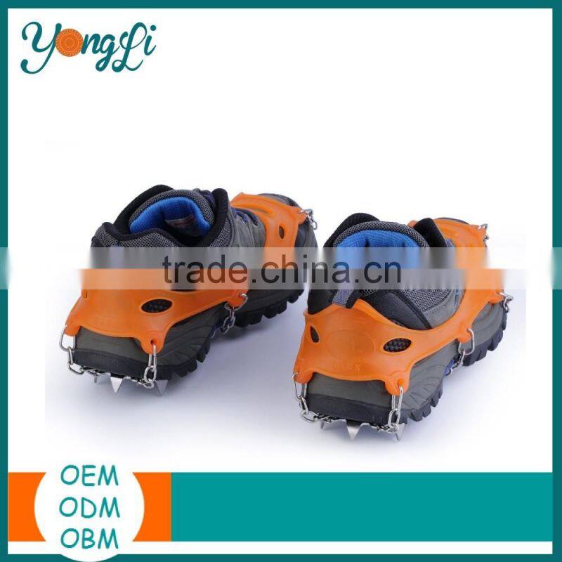 China Shoes Factory Rubber 18 Teeth Universal Anti Slip Ice Cleats Crampon