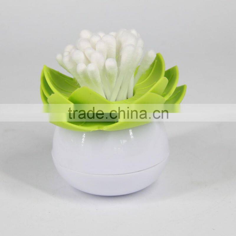 lotus shape round plastic toothpick box