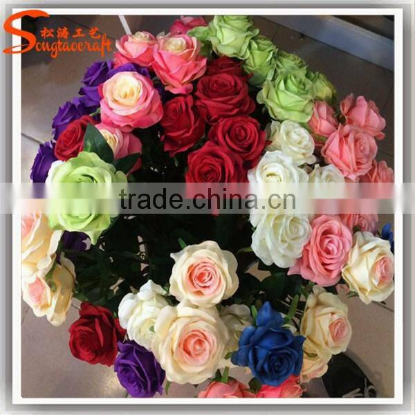Hot sale in Alibaba China artificial flower decor wedding artificial Chinese rose flower fake decoration flower