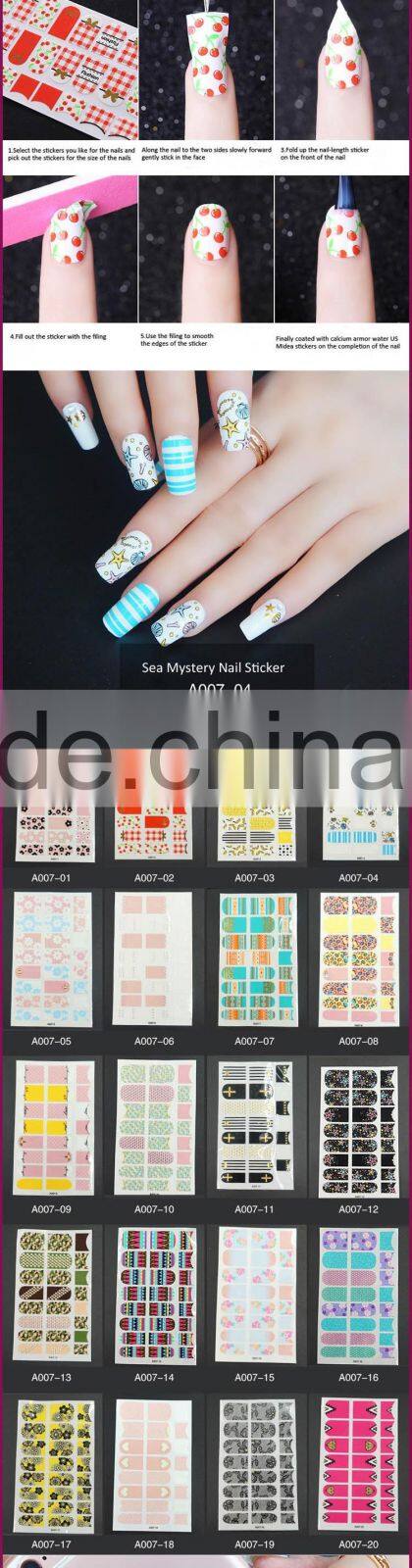 New Air Custom Nail Sticker Wraps Korea Hot Sale Nail Decals Sticker