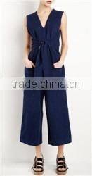 Fashion Ladies Raw Cut Frayed Hem Denim Jeans Fabric Girls Mini Dress With Front Lace-Up Details With Details 2016 HSD5819