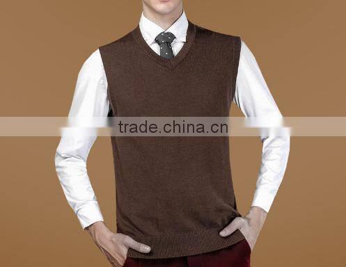2016 New Autumn Winter Warm Cashmere Sweater Vest Men Classic Sleeveless Wool Solid Color Jersey Casual V-Neck Pullover