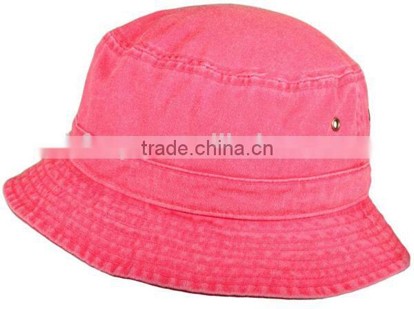 2014 New Fashion Cotton Custom Plain Stone Washed Bucket hat