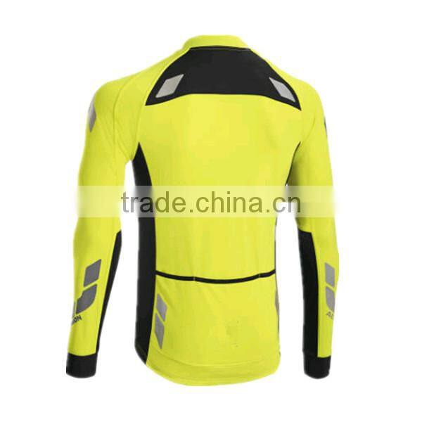 Wholesale Long Sleeve bike wear cycling Jersey with custom Reflective Trims