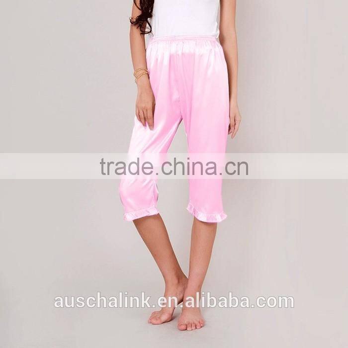 hot sale women silk sleep pants comfortabe soft pajamas pants