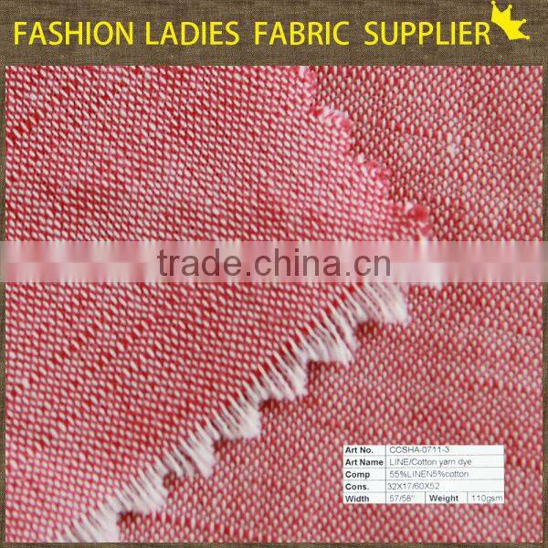 cotton linen fabric wholesale solid woven shirting linen fabric shaoxing textile pants linen fabric