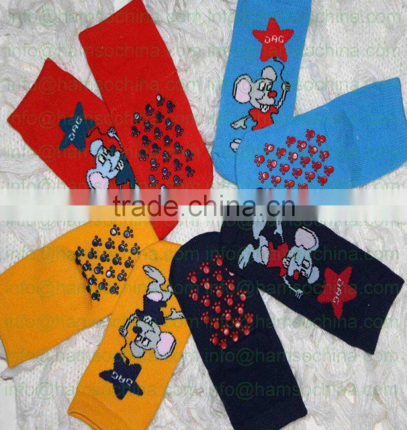Cartoon tube gel baby full terry socks