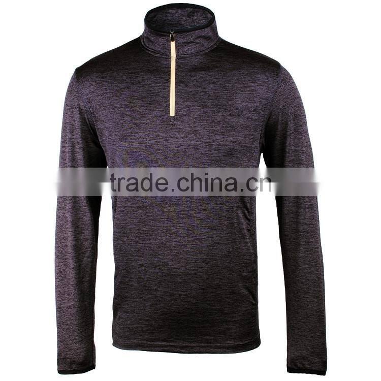 Women's Dry Fit Half Zip Neck Long Sleeve Sports Shirt Custom Zip Polyester Shirts