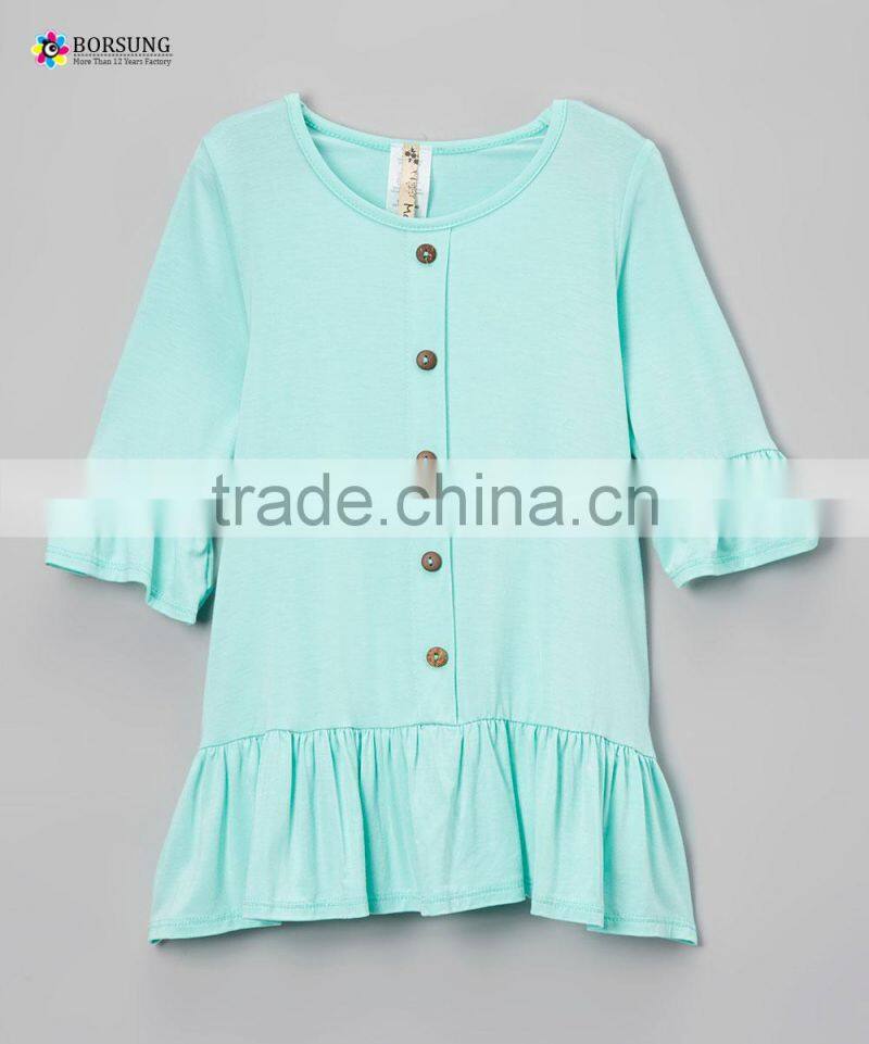 Girls dress 2017 summer new flare sleeve ruffle cotton children dress