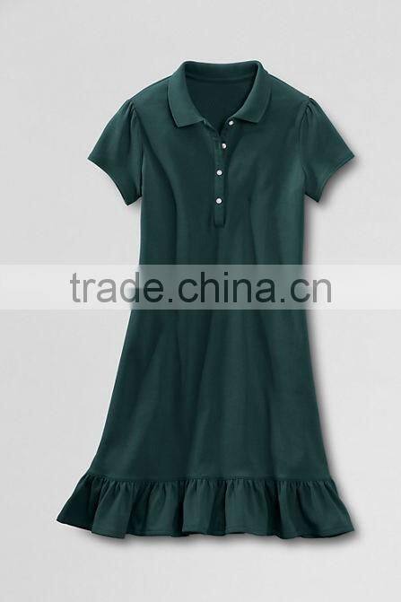 2016 clever and beautiful kids school uniforms sports dress model polo dress