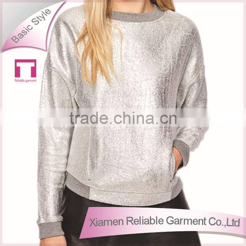 Blank white ladies shirt design from factory in china