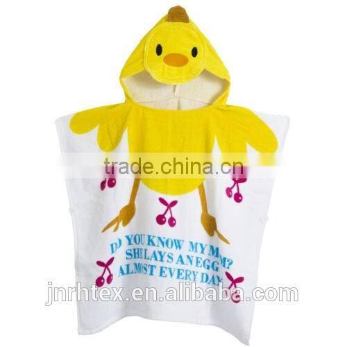 Wholesale cotton cartoon printing kids hooded towels