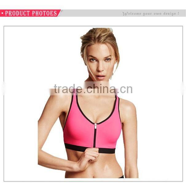 High Quality Bra For Yoga Womens Padded Sports Bras Zip Front Sports Bra