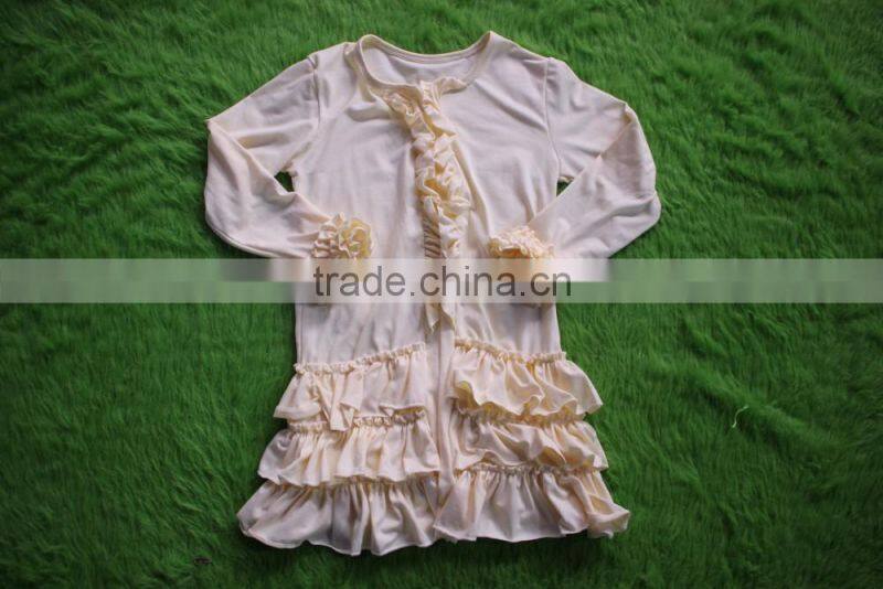 Children Girls Cotton Ruffle Plain Shirt Wholesale Baby Girls Fashion Salable Icing Shirt Boutique