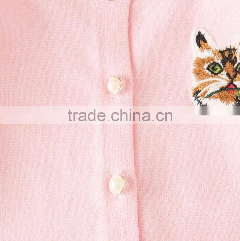 New Fashion Children Round Collar Long Sleeve Knitting Sweater Girl Pullover