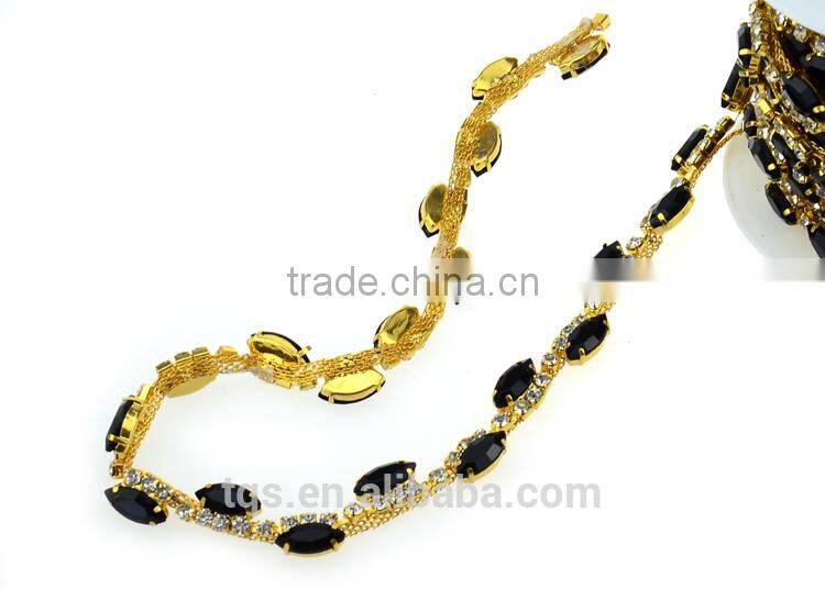 10% Return Black Rhinestone Trimming for Garment Decoration